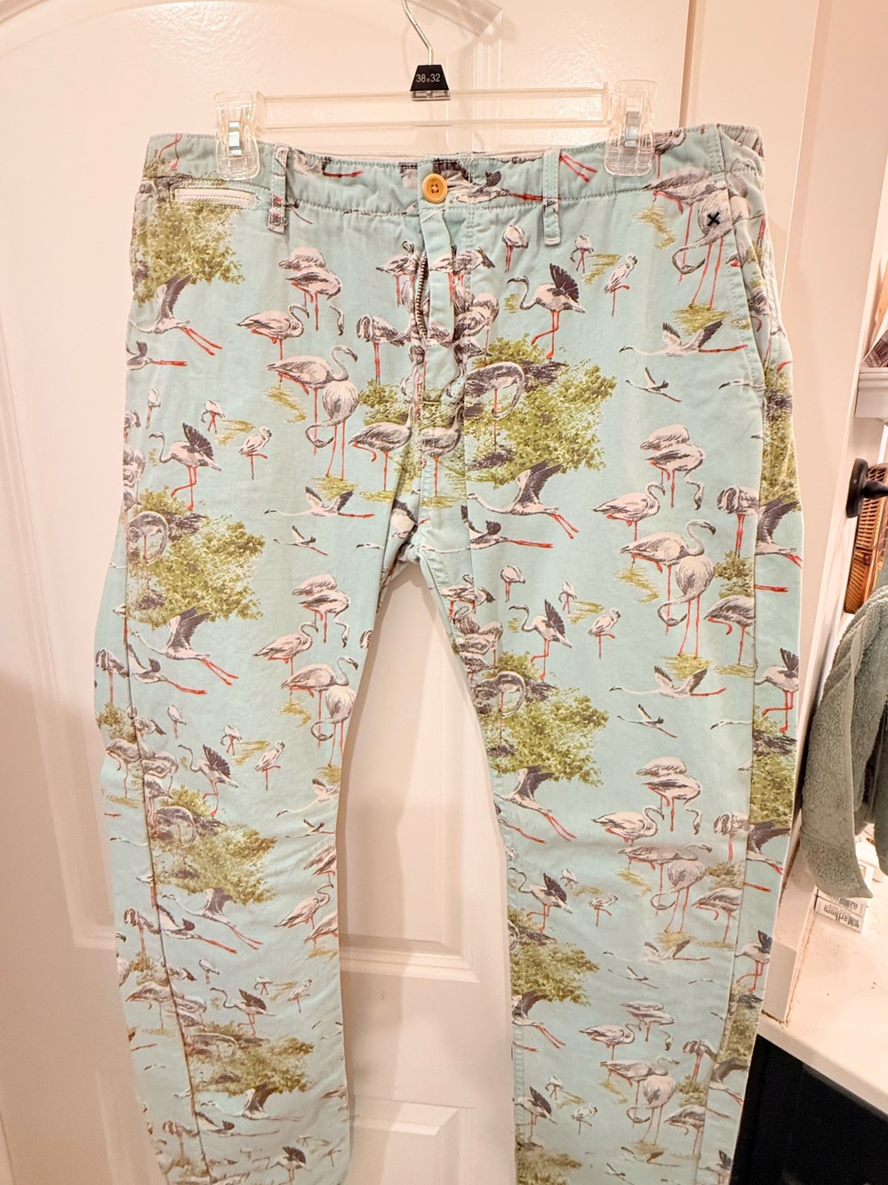 Scotch & Soda Light Blue Flamingo-Print Chinos - Picture 6 of 6